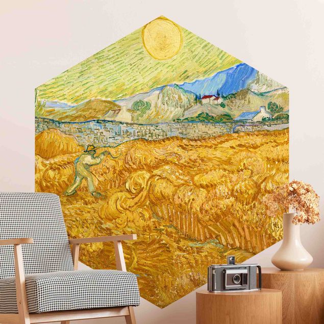 Pointillism Vincent Van Gogh - Wheatfield With Reaper
