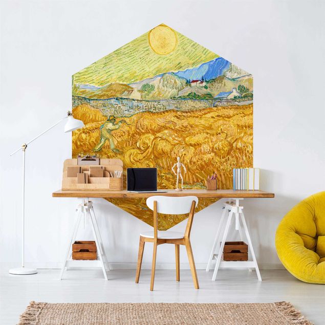 Post impressionism Vincent Van Gogh - Wheatfield With Reaper