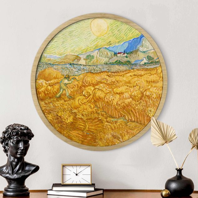 Pointillism art Vincent Van Gogh - Wheatfield With Reaper