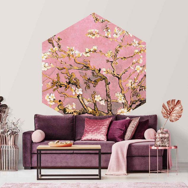 Abstract impressionism Vincent Van Gogh - Almond Blossom In Antique Pink