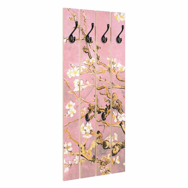 Wall mounted coat rack flower Vincent Van Gogh - Almond Blossom In Antique Pink