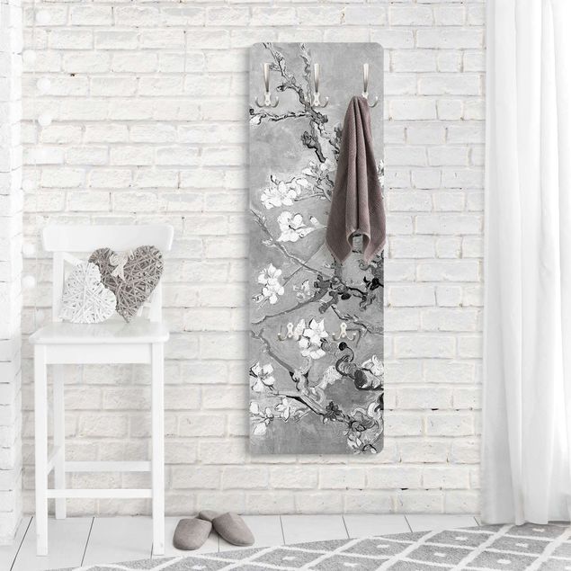 Abstract impressionism Vincent Van Gogh - Almond Blossom Black And White