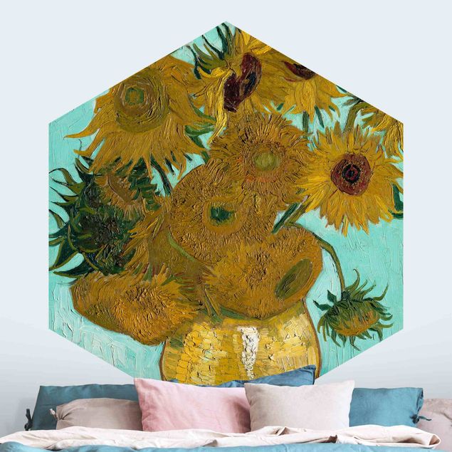 Pointillism Vincent Van Gogh - Vase With Sunflowers