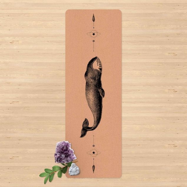 contemporary rugs Vintage Bowhead Whale Black