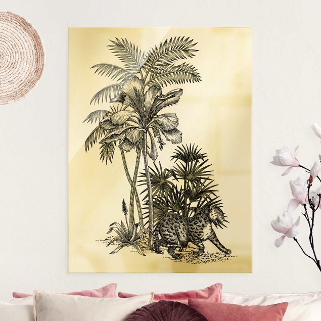 Kitchen Vintage Illustration - Tiger And Palm Trees