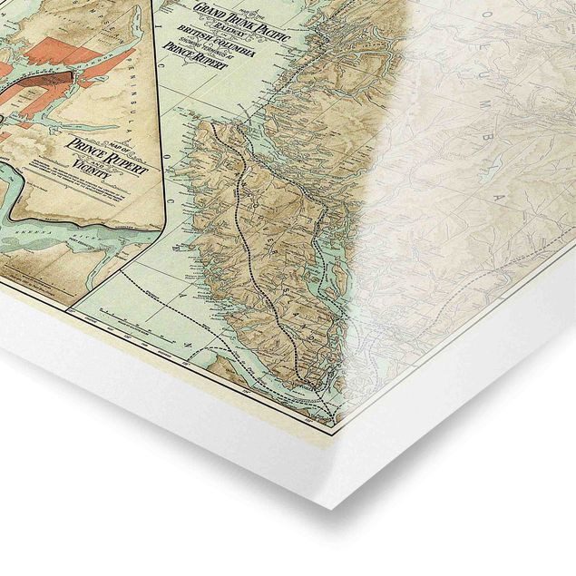 Andrea Haase Vintage Map British Columbia