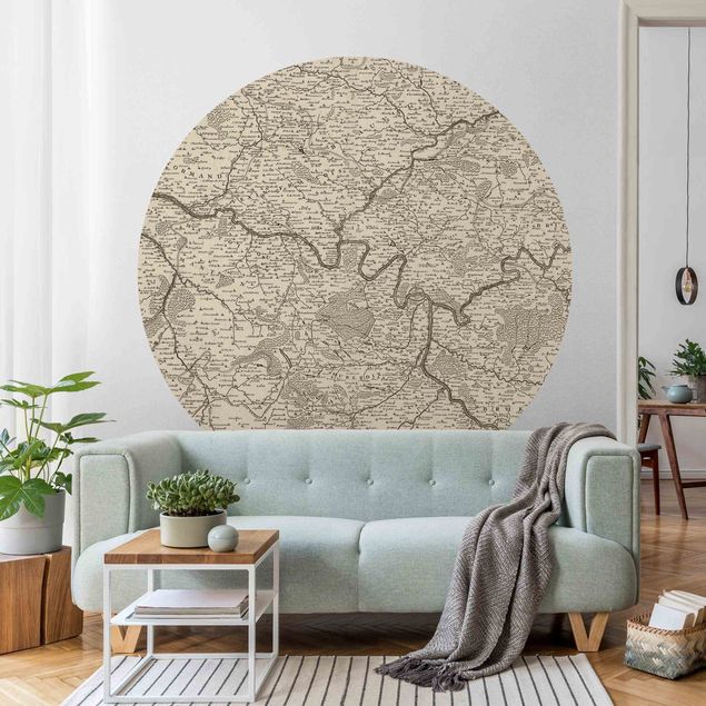 Contemporary wallpaper Vintage Map France