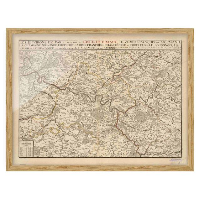 Printable world map Vintage Map France