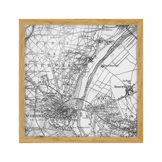 Vintage wall art Vintage Map St Germain Paris