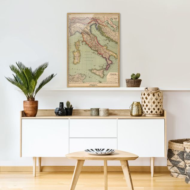 Art posters Vintage Map Italy