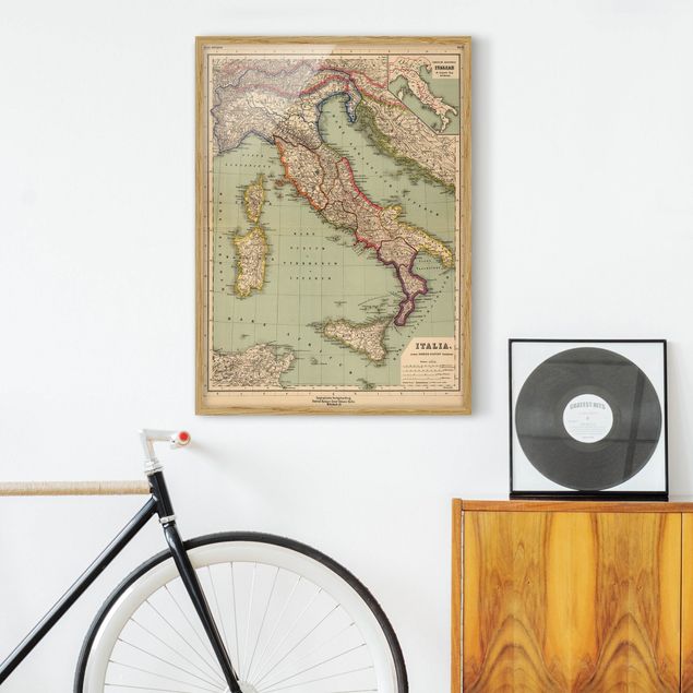 Vintage wall art Vintage Map Italy
