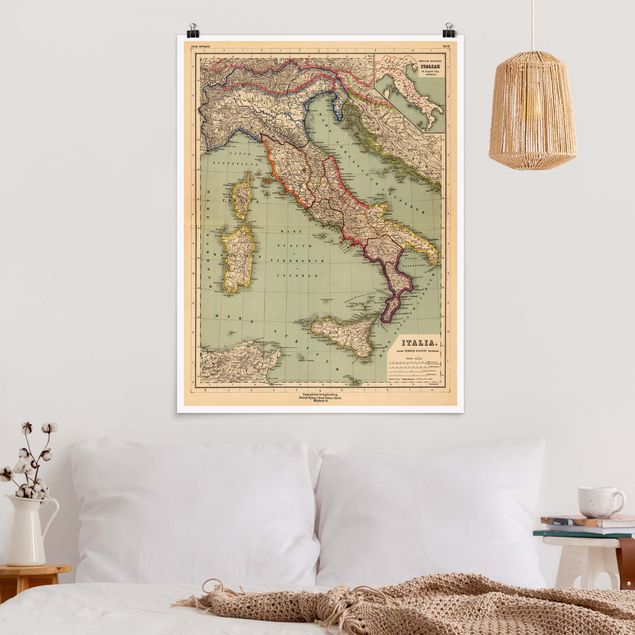 Kitchen Vintage Map Italy