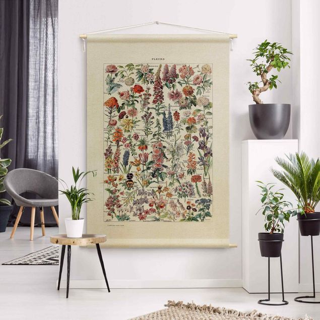 modern tapestry Vintage Teaching Illustration Flower V