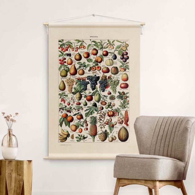 extra large wall tapestry Vintage Teaching Illustration Fruit