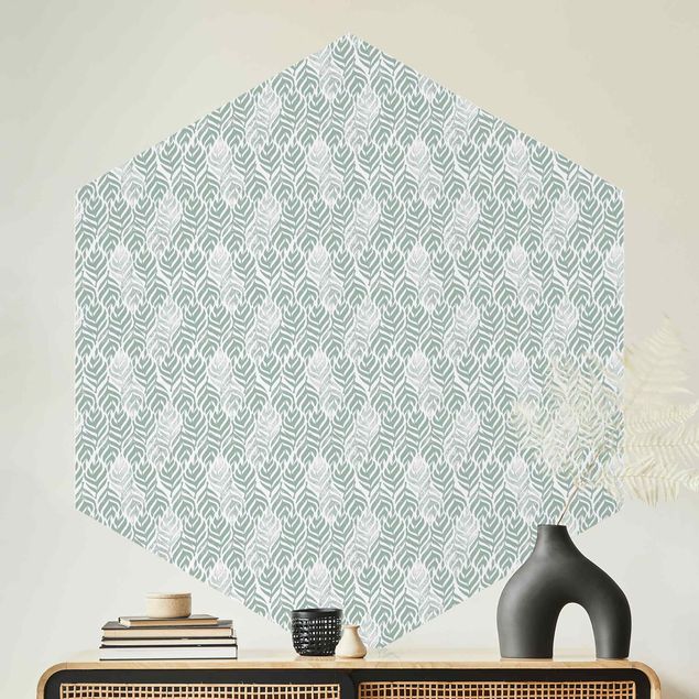 Wallpapers geometric Vintage Pattern Branch With Leaves