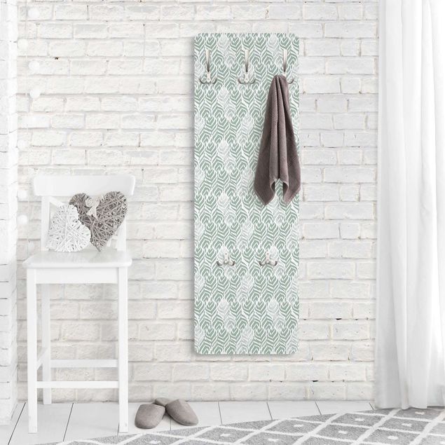 Shabby chic coat rack Vintage Pattern Branch With Leaves