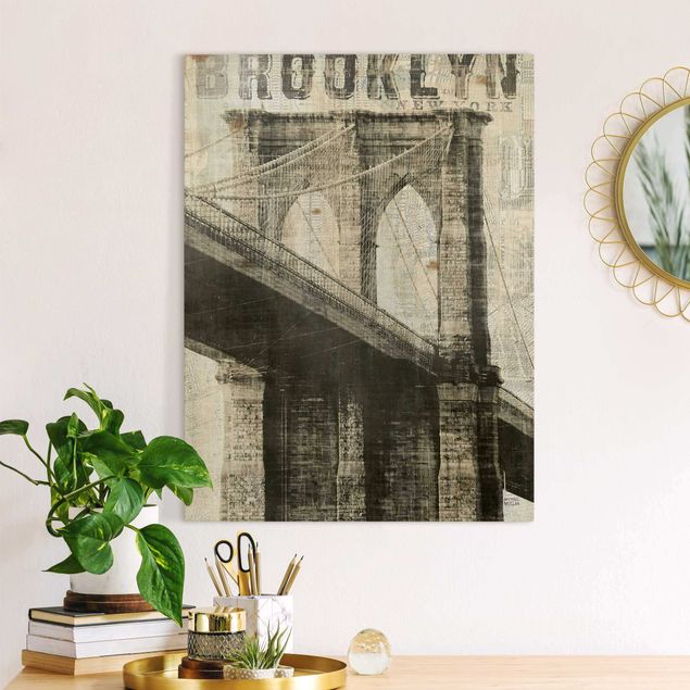 Canvas New York Vintage NY Brooklyn Bridge