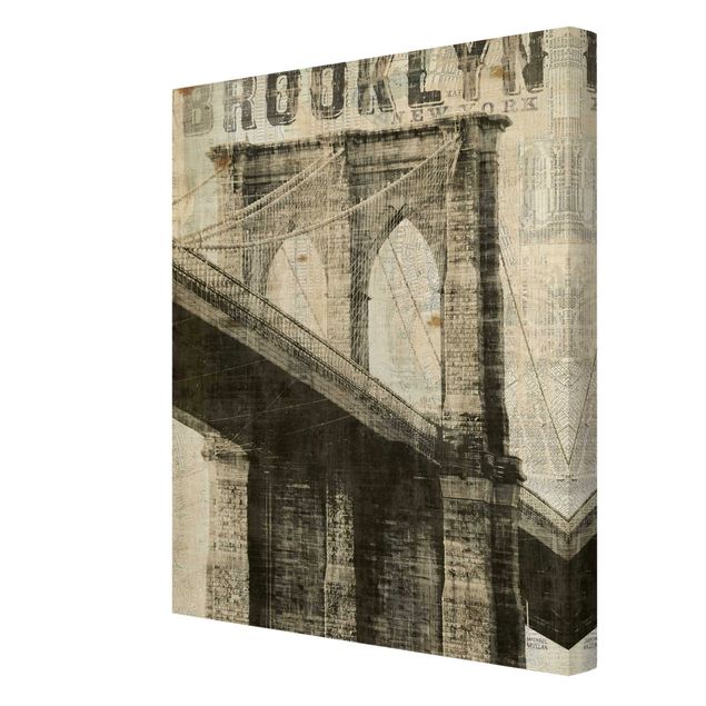 Prints Vintage NY Brooklyn Bridge