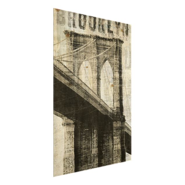 Prints vintage Vintage NY Brooklyn Bridge