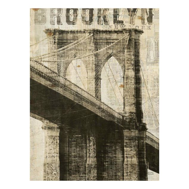Retro wall art Vintage NY Brooklyn Bridge