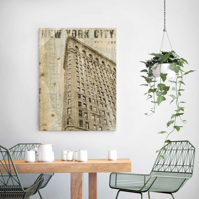 Glass prints architecture and skylines Vintage NY Flat Iron