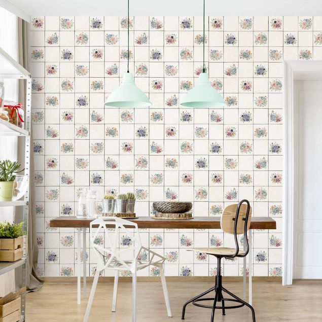 Modern wallpaper designs Watercolour Flower Cottage
