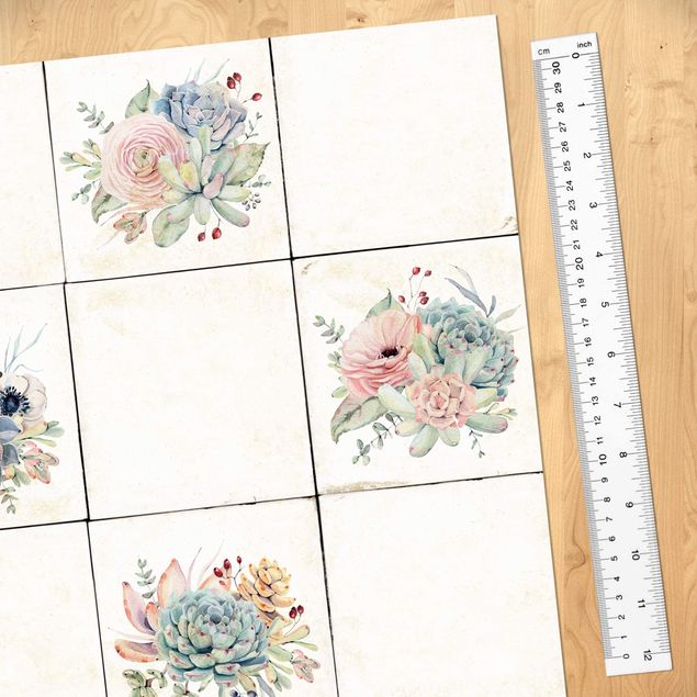 Adhesive wallpaper Watercolour Flower Cottage