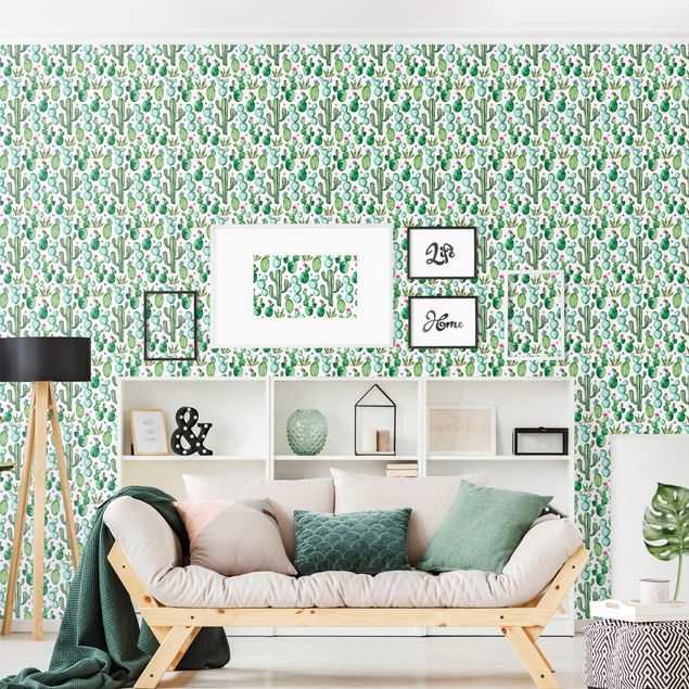 Modern wallpaper designs Watercolour Cactus