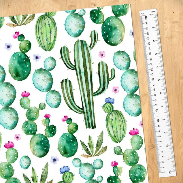 Adhesive wallpaper Watercolour Cactus