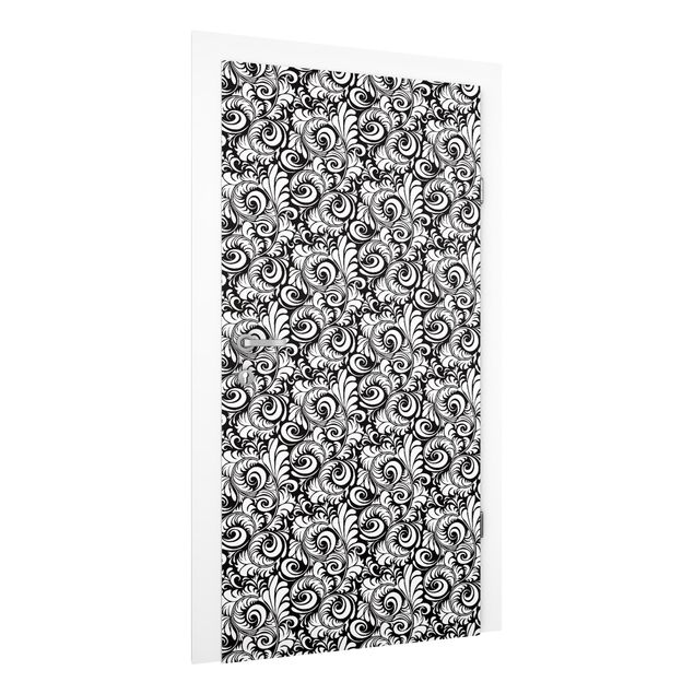 Wallpapers ornaments Black And White Leaves Pattern