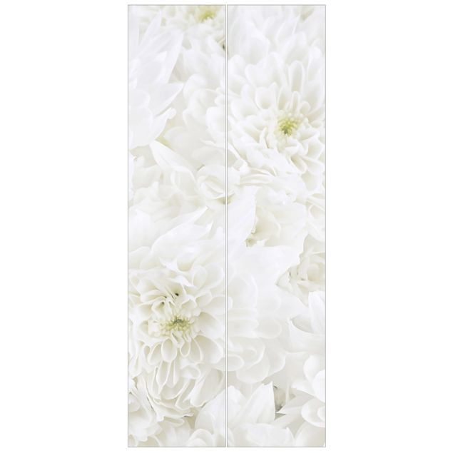 Contemporary wallpaper Dahlias Sea Of Flowers White