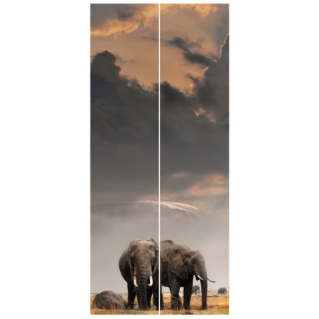 Wallpapers architecture and skylines Elephants in the Savannah
