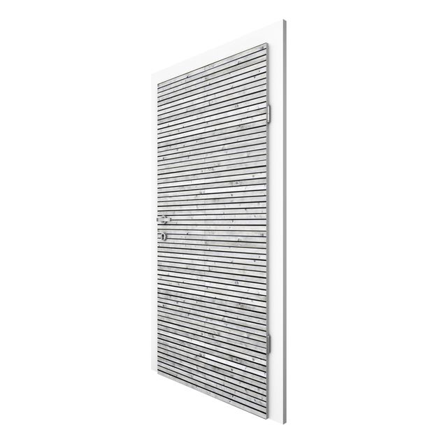 Wood effect wallpaper Wooden Wall With Narrow Strips Black And White