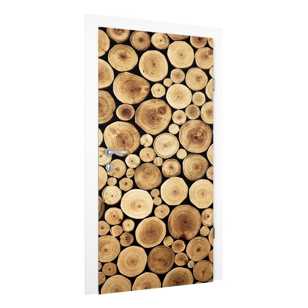 Door Wallpapers wood Homey Firewood