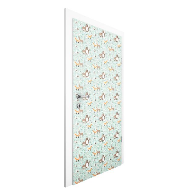 Door Wallpapers landscape Kids Pattern Forest Friends With Forest Animals