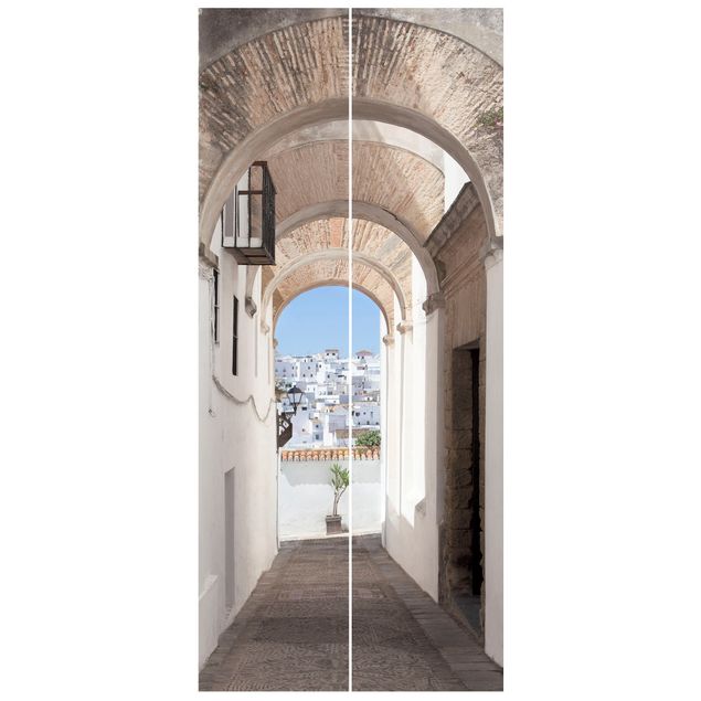 3d door wallpaper Mediterranean Vejer De La Frontera In Spain