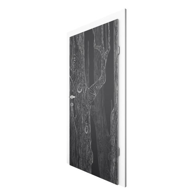 Door Wallpapers landscape No.MW20 Living Forest Anthracite Grey