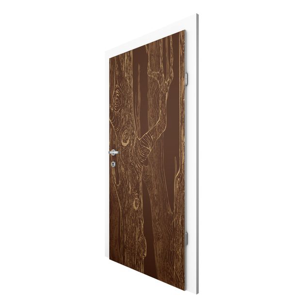 Door Wallpapers wood No.MW20 Living Forest Braun-Sand