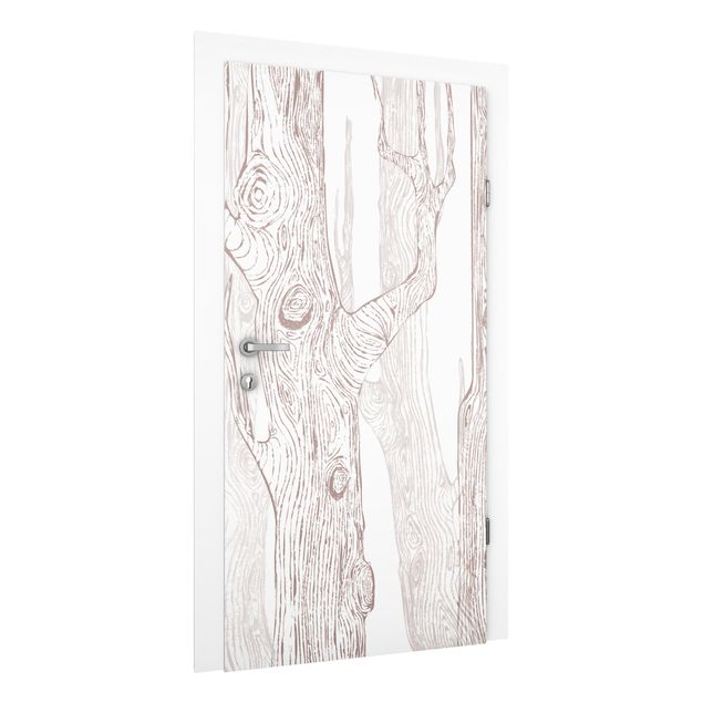 Door Wallpapers flower No.MW2 Living Forest White-Brown