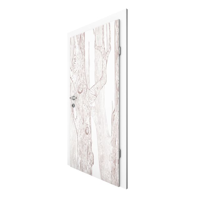 Door Wallpapers landscape No.MW2 Living Forest White-Brown