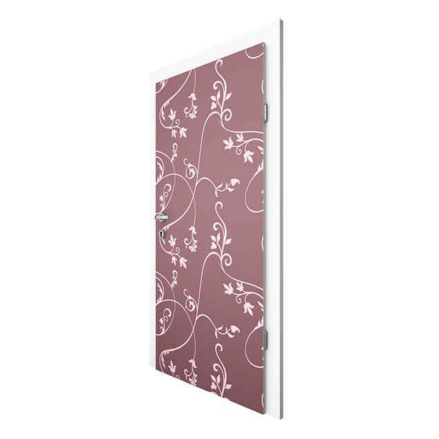 Door Wallpapers flower Ivy Old Rose-Light Pink