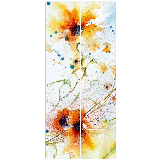 Floral wallpaper Painted Flowers