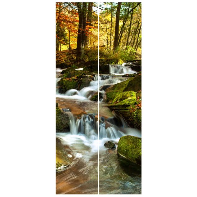 Door Wallpapers forest Waterfall Autumnal Forest
