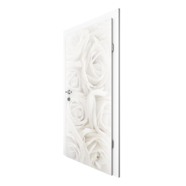 Door Wallpapers flower White Roses