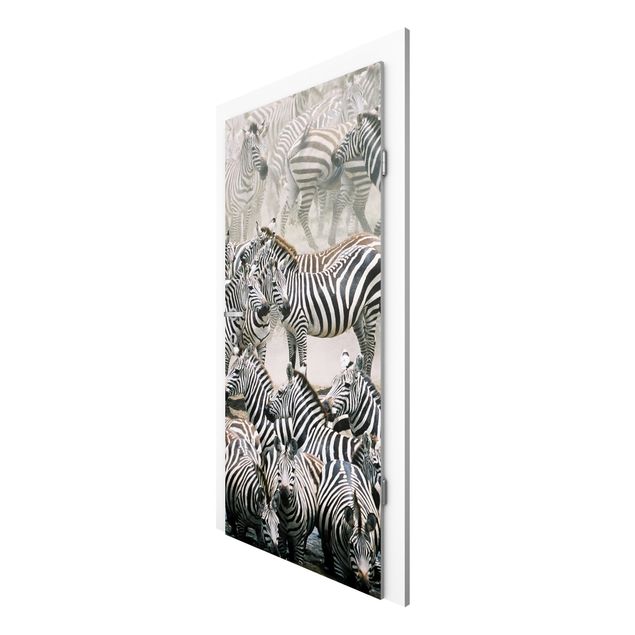 Door Wallpapers animals Zebra Herd