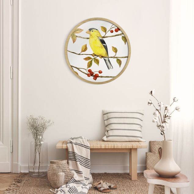 Animal canvas Birds And Berries - American Goldfinch