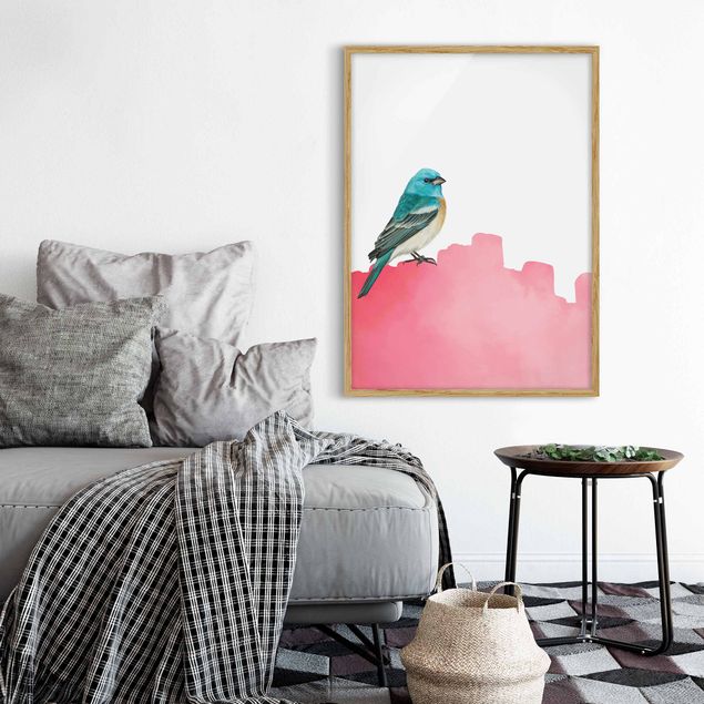 Contemporary art prints Bird On Pink Backdrop