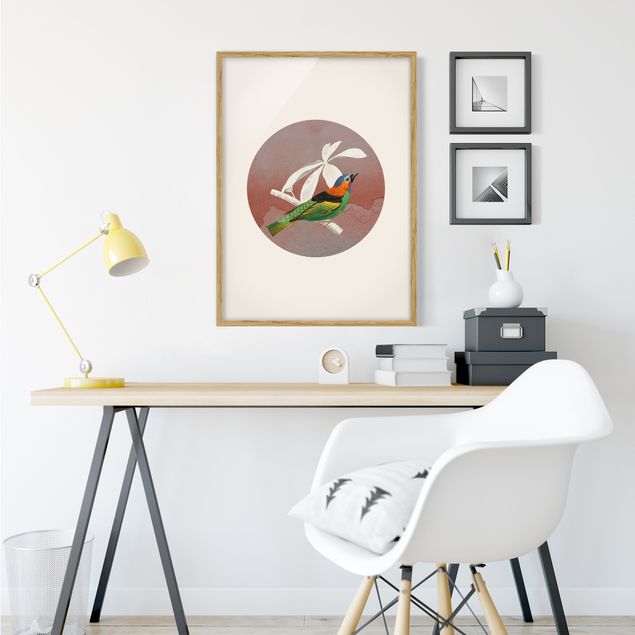 Prints animals Bird Collage In A Circle ll