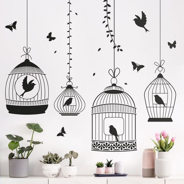 Butterfly wall decals Birdcages
