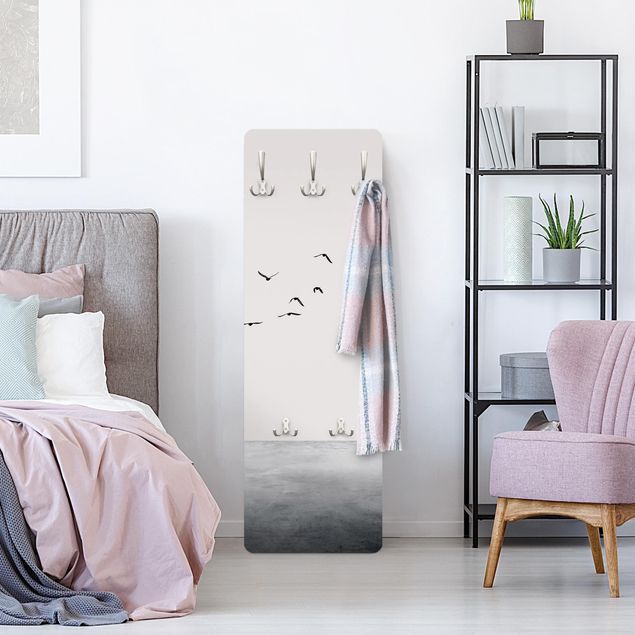 Wall mounted coat rack Birds Migrating South